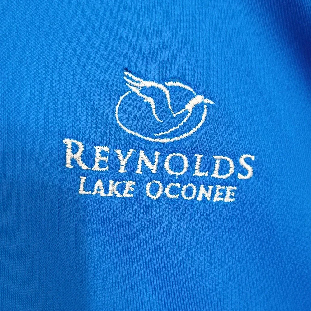 Reynolds Lake Oconee Adidas Golf Polo Mens Medium Blue Performance Shirt Georgia